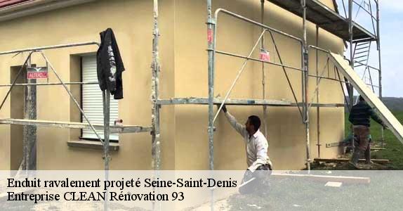 Enduit ravalement projeté 93 Seine-Saint-Denis  Entreprise CLEAN Rénovation 93