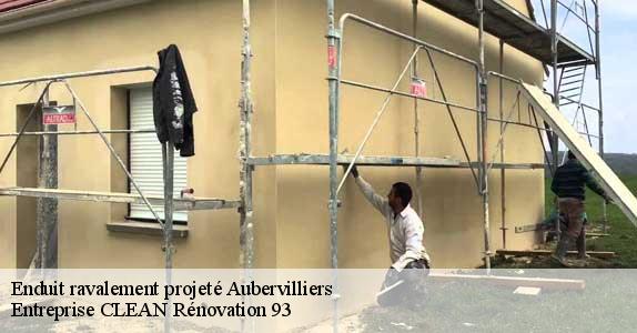 Enduit ravalement projeté  aubervilliers-93300 Entreprise CLEAN Rénovation 93