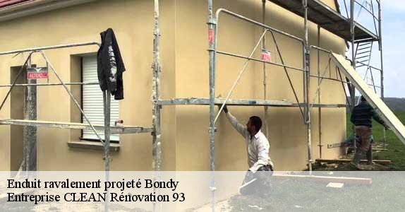 Enduit ravalement projeté  bondy-93140 Entreprise CLEAN Rénovation 93